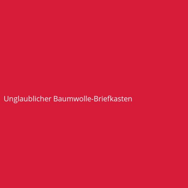 Unglaublicher Baumwolle-Briefkasten